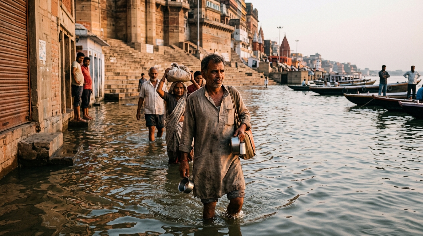 वाराणसी में गंगा का जलस्तर बढ़ने से आम लोगों की मुश्किलें बढ़ीं
