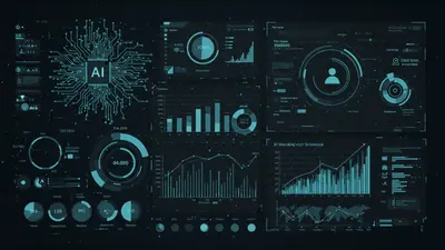 A clear and concise dashboard showcasing the key performance indicators of a successful AI marketing campaign.