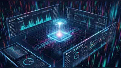 AI predicting social media trends in real time.