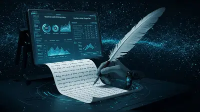 A robotic hand gracefully writing, symbolizing the mastery of AI in producing original and high-quality text.