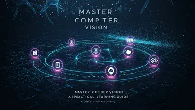 An illuminated pathway leading through key concepts of computer vision, symbolizing a practical learning journey.