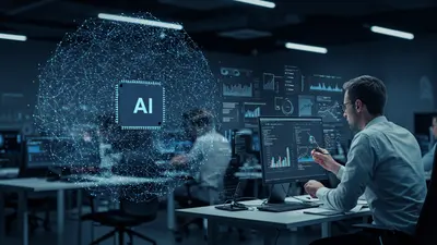 A concise, engaging description of ‘Integrate AI Seamlessly Improve Your Software Development Process’ that visually captures its central idea, showing AI enhancing software creation.