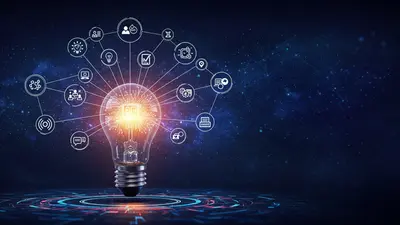 A creative visualization of AI’s capability to spark innovation and generate a limitless flow of ideas for diverse projects.