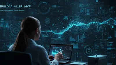 A concise, engaging description of ‘Build a Killer MVP How AI Accelerates Product Launches’ that visually captures its central idea.
