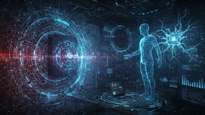A stylized brain connected to AI elements, symbolizing enhanced creativity and innovative ideation.