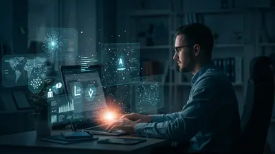 A developer harnesses the power of 7 key AI tools to craft intelligent and innovative applications for the future.