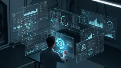 A developer surrounded by essential AI tools, streamlining their workflow for modern development projects.