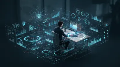 Empower your marketing with AI. A visual of a professional leveraging futuristic AI tools to achieve marketing superpowers.