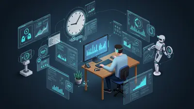 An inspiring visual of seamless productivity where AI tools empower individuals to manage their time effectively and achieve more.