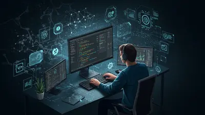 Seven powerful AI tools are visually represented, integrating seamlessly into a developer’s workspace, promising enhanced code quality and productivity.