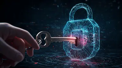 A key turns in an AI-shaped lock, symbolizing the unlocking of hidden potential through smart and sophisticated prompt techniques.