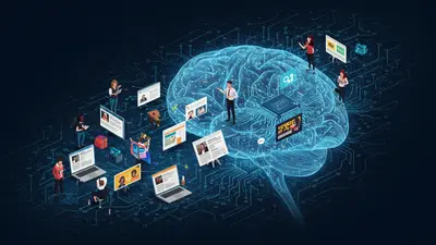 A concise, engaging description of ‘5 Ways AI Content Will Change Your Marketing Game Forever’ that visually captures its central idea. It shows AI-driven content transforming marketing strategies with efficiency and innovation.