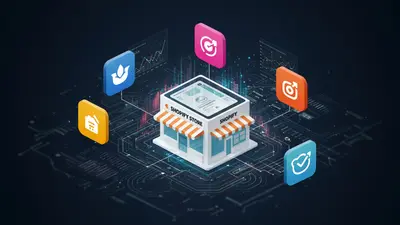 Visualize the power of essential Shopify apps transforming an e-commerce store for explosive, automated growth.