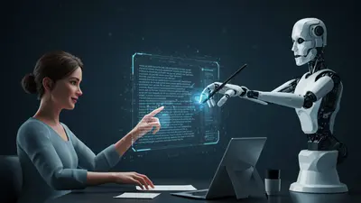 Depicting the synergy between human creativity and AI efficiency in content generation.