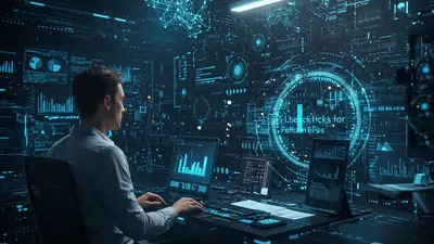 A vibrant visual of interconnected team members surrounded by digital interfaces, symbolizing AI-enhanced collaboration and productivity.