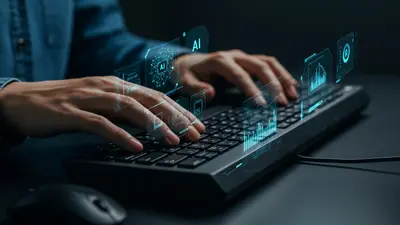 A concise, engaging description of ‘Your Practical Guide to Writing Amazing AI Prompts for Any Need’ that visually captures its central idea. It should show the process of creating effective AI prompts.