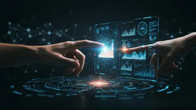 A visual representation of human and AI collaboration, showcasing a hand interacting with a dynamic AI interface to foster creativity.