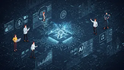 A diverse group of professionals successfully transitioning into AI careers, symbolizing that anyone can learn how to land their first AI job.