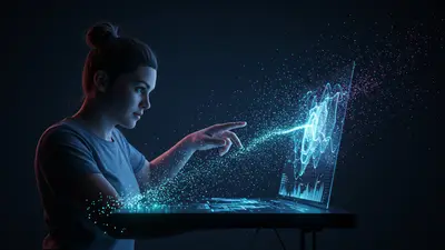 A person engaging with an advanced AI interface, bringing vibrant, imaginative AI-generated art to life with ease.