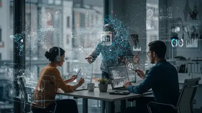 Humans and AI collaborating to unlock new potential and transform the future of work.