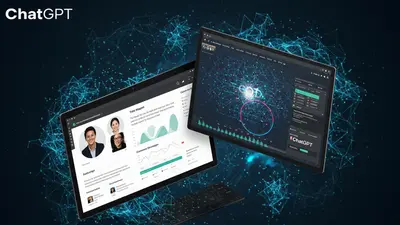 Visually captures the essence of using ChatGPT for high-converting marketing campaigns, showcasing AI’s role in content and analytics.