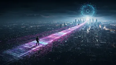 Transitioning confidently into an AI-powered future, guided by essential steps for career transformation.