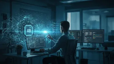 A developer gains superpowers through AI, transforming software creation with intelligent tools and enhanced productivity.