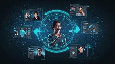 Visually captures the essence of smart AI tools dramatically cutting down work hours.