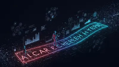 Navigating the vibrant landscape of an AI career path, symbolizing growth and future opportunities.