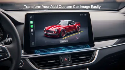 A personalized Apple CarPlay screen showcasing a custom car image, highlighting the ease of transforming your in-car display.