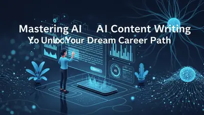 A person mastering AI content writing, unlocking a dream career path through the blend of human creativity and advanced AI tools.