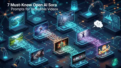 A concise, engaging description of ‘7 Must-Know Open AI Sora Prompts for Incredible Videos’ that visually captures its central idea.