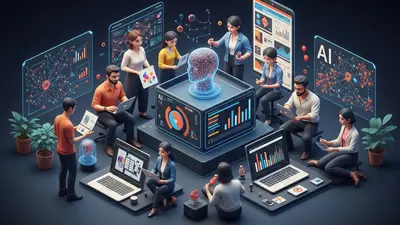 A concise, engaging description of ‘Discover High-Demand Generative AI Jobs for Creative Minds’ that visually captures its central idea, showing human creativity amplified by AI.