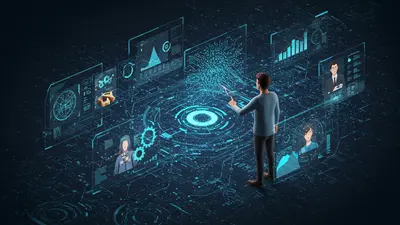 A concise, engaging description of ‘How to Future-Proof Your Career Navigating the AI Job Market’ that visually captures its central idea, depicting a person confidently charting a course through a complex but promising digital career landscape shaped by artificial intelligence.