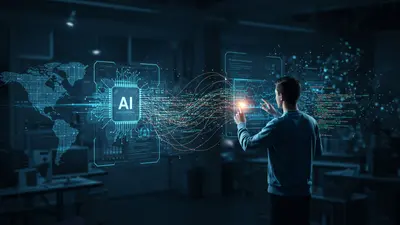 A developer leveraging AI tools to rapidly build and refine software, symbolizing the future of efficient development.