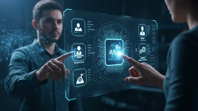 A visual representation of a professional navigating the future of AI careers, highlighting key roles and skill pathways.