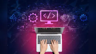 Web development concept with person using a laptop computer