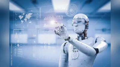 robot working with digital display