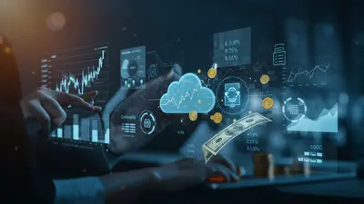 A concise and engaging description of ‘Learn How to Optimize Cloud Costs with an Effective FinOps Strategy Guide’ that summarizes its core idea in a visually compelling way. An illustration of a cloud cost optimization dashboard, representing smart FinOps strategies.