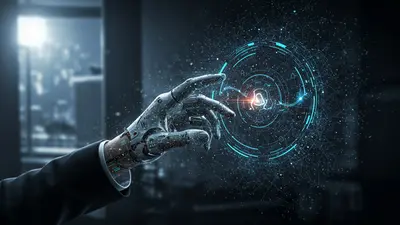 A symbolic visual representing the balance of ethics and technology, highlighting the core principles for responsible AI agent development.