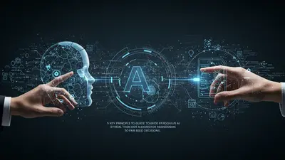 A concise and engaging description of ‘5 Key Principles to Guide Ethical AI Agents for Fairer Decisions’ that summarizes its core idea in a visually compelling way.