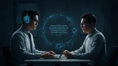 Visualizing 8 key benefits of daily AI assistant use, showcasing enhanced productivity and convenience.