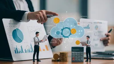 A concise and engaging description of ‘Master FinOps Cloud Strategy Learn How to Optimize Cloud Spend’ that summarizes its core idea in a visually compelling way, showing financial control over cloud resources.