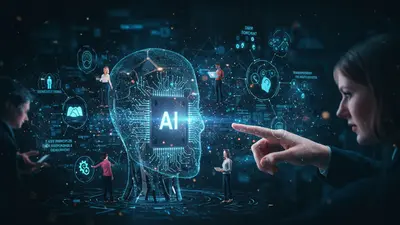 Visual representation of ethical AI development, featuring principles of fairness, transparency, and responsible technology.