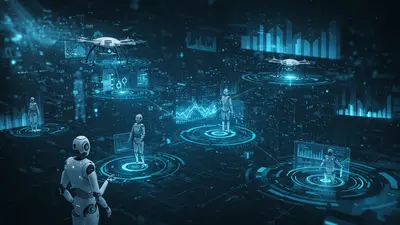 Autonomous AI agents working efficiently in a futuristic setting, showcasing strategies for enhanced productivity.