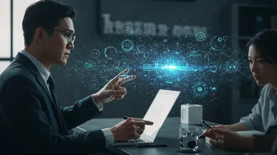 A symbolic representation of ethical AI development: interconnected gears and human figures, emphasizing transparency, fairness, and accountability in AI agent design.