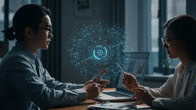 A dynamic visual showcasing multiple AI agents working in concert, represented by interconnected nodes and data streams, symbolizing collaborative problem-solving and enhanced system efficiency.
