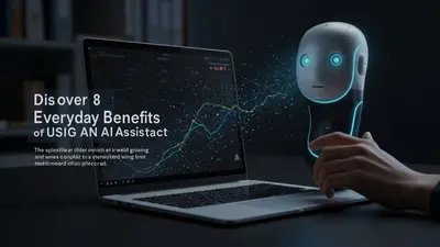 A vibrant illustration showcasing the numerous practical benefits of integrating an AI assistant into daily routines.