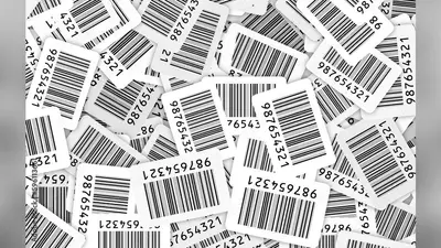 A lot of bar codes on top of each other – 3D Illustration