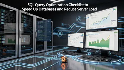 A visual checklist showing how optimized SQL queries improve database speed and reduce server workload.